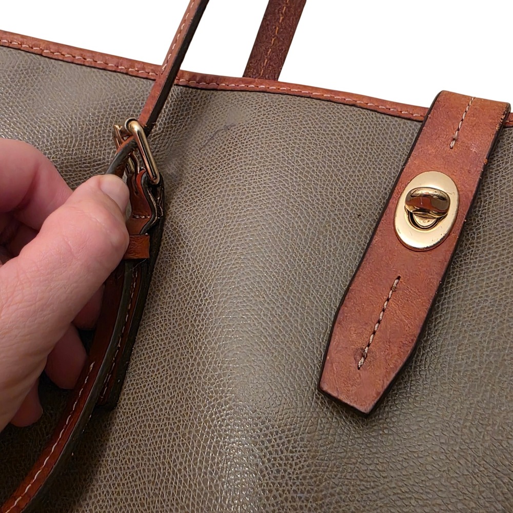 Dooney & Bourke Taupe Grey‎ Pebble Grain Leather Tote Claremont Dover - Picture 3 of 7